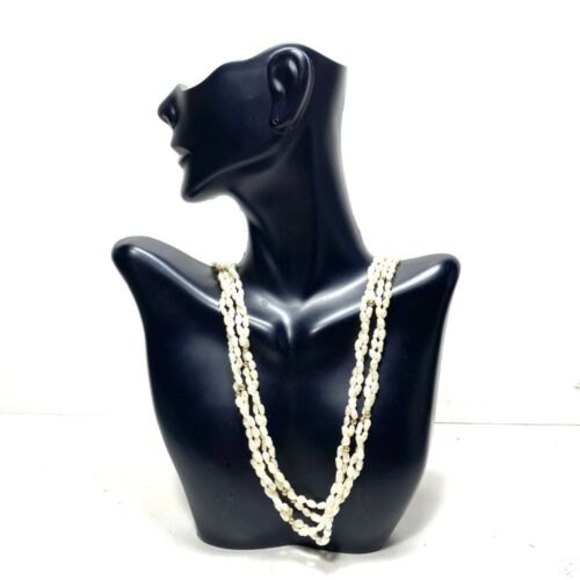 Jewelry Vintage Twisted Seed Pearl Necklace Small Faux Baroque Gold Tone Bead Long Poshmark